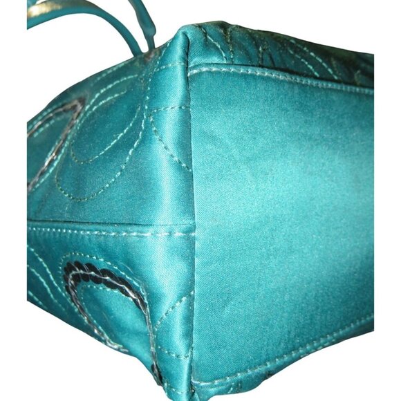 Coach 2013 Signature C Sequin Canvas Embellished Tote Bag in Jade Teal Green - Picture 9 of 12
